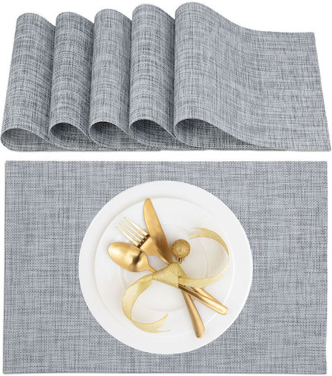 Relaxdays Placemats Plastic Gri 45x30cm 6buc