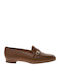 Leather Women's Loafers in Brown Color