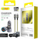 Andowl Car Charger 30W with Ports: 1xUSB 1xType-C with Cable Type-C