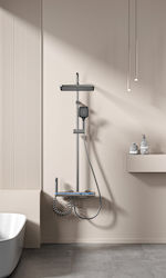H2O Duschsäule ohne Armatur 30cm Schwarz