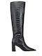 Leder Damenstiefel Schwarz