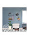 Cuier de Perete cu Raft 4 Cârlige din Oțel Dimensiuni 25 X 60 X 32.5 Cm Negru Argintiu Relaxdays