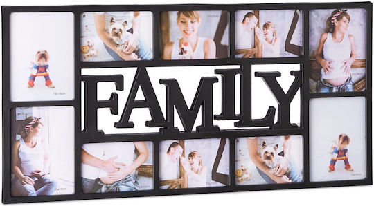 Relaxdays Collage Photo Frame 10 Photos 36.5 X 72 X 2 Cm Black