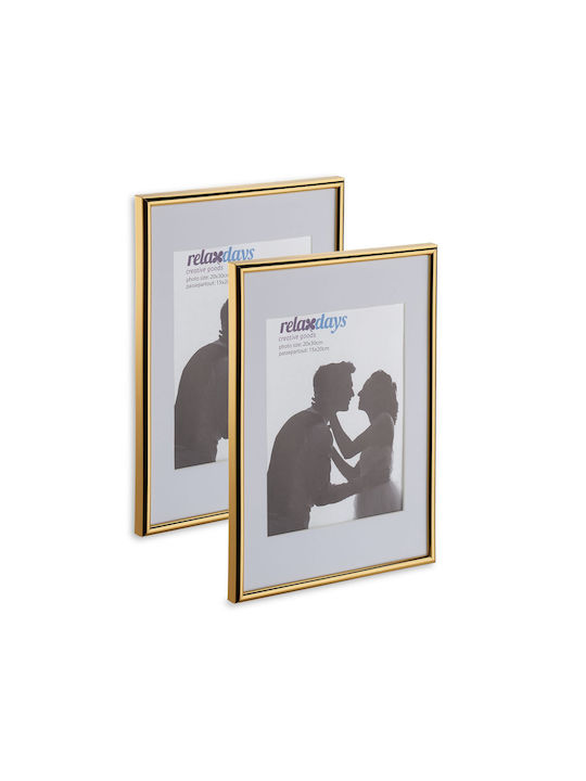 Set 2 Bilderrahmen 20x30 cm Gold Relaxdays