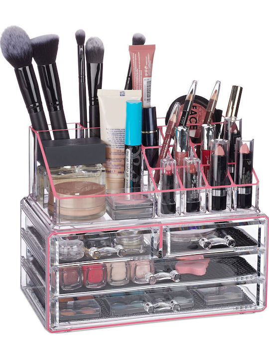 Relaxdays Organizator Cosmetice Cu 4 Sertare Tr...