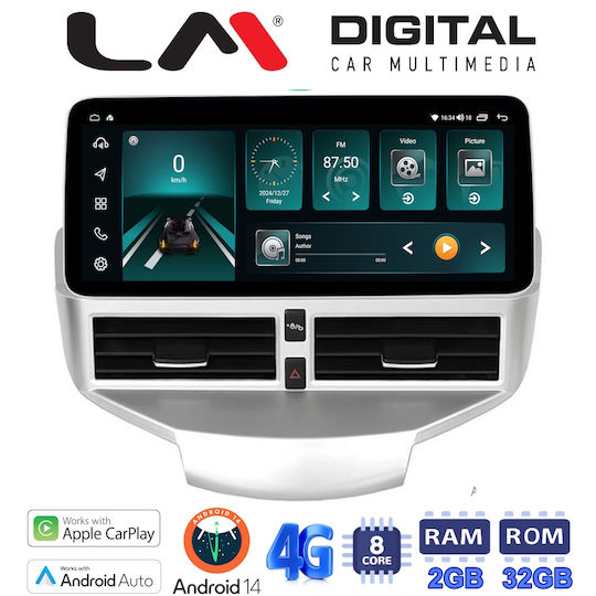 LM Digital Sistem Audio Auto Pentru Ford Fiesta 2008 >2012 Bluetooth USB Wi-Fi GPS Apple CarPlay Android Auto Cu Ecran Tactil 12.3"