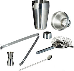 Cocktail-Set aus Edelstahl 5-teilig Shaker Eiszange Doppelmaß Strainer Barlöffel Cocktail-Set aus Edelstahl 5-teilig Shaker Eiszange Doppelmaß Strainer Barlöffel