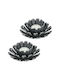 Set 2 Kerzenhalter Blumenform Silber Schwarz Maße 6 x 13,5 cm Relaxdays