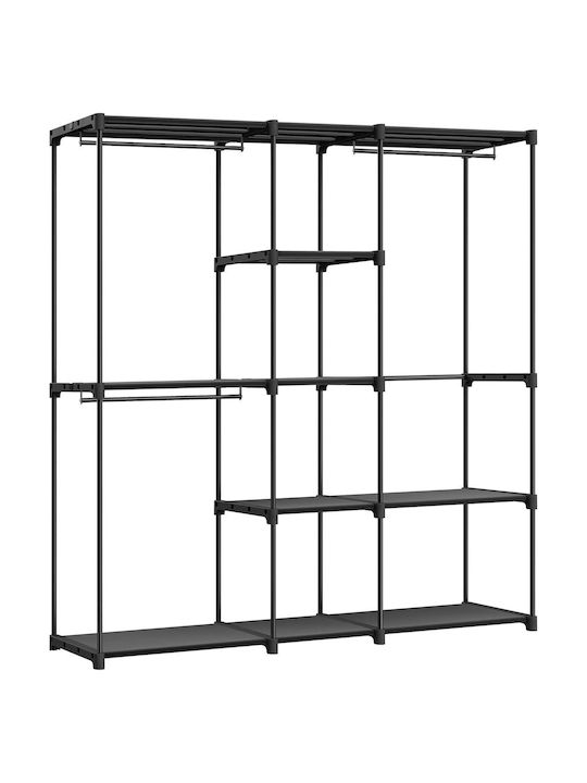 Songmics Floor Garment Rack made of Metal Black 182x43x182cm