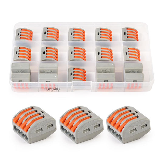 Set 19 Quick Connectors Quick Terminal Blocks Lever Electrical Installations 4 Pins Type 222-414