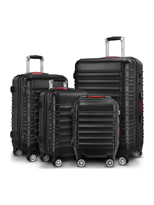 Set de bagaje Monzana ABS Negru 4 piese 35 x 20 x 50 cm 40 x 25 x 60 cm 45 x 30 x 70 cm 50 x 32 x 75 cm