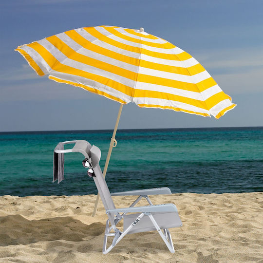 Foldable Lounge Chair Leg Gray 38.5cm x 58cm x 112cm Relaxdays