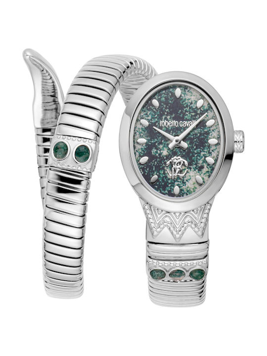 Roberto Cavalli Women's Watch with Silver Metal Bracelet