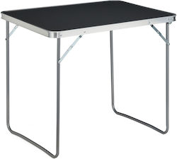 Folding Camping Table Aluminum Frame Mdf Top 70 X 80 X 60 Cm Gray