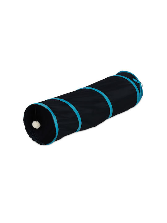 Cat Play Tunnel Relaxdays Black Blue Foldable Dimensions 88 x 25 cm