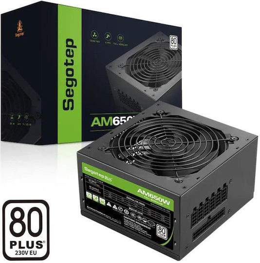 Segotep AM650 650W Μαύρο Τροφοδοτικό Υπολογιστή Full Modular 80 Plus Standard