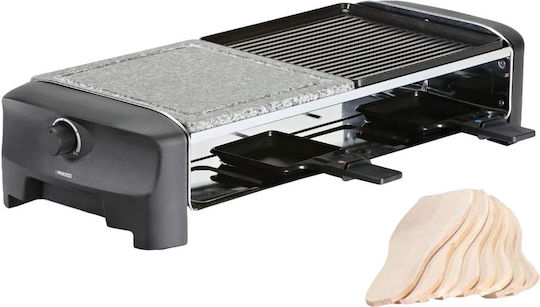 Princess Tabletop Electric Grill Raclette Grill and Smooth Plate 1200W with Adjustable Thermostat 42cmx21cmcm