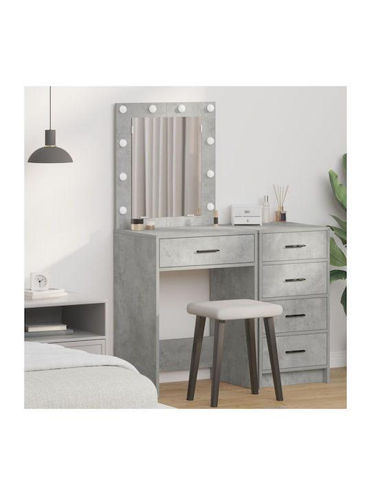 Wooden Makeup Dressing Table Concrete Grey 50x41x135cm