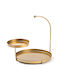 Aberto Design Metallic Dessert Tower Stand Yellow 21x25x28cm
