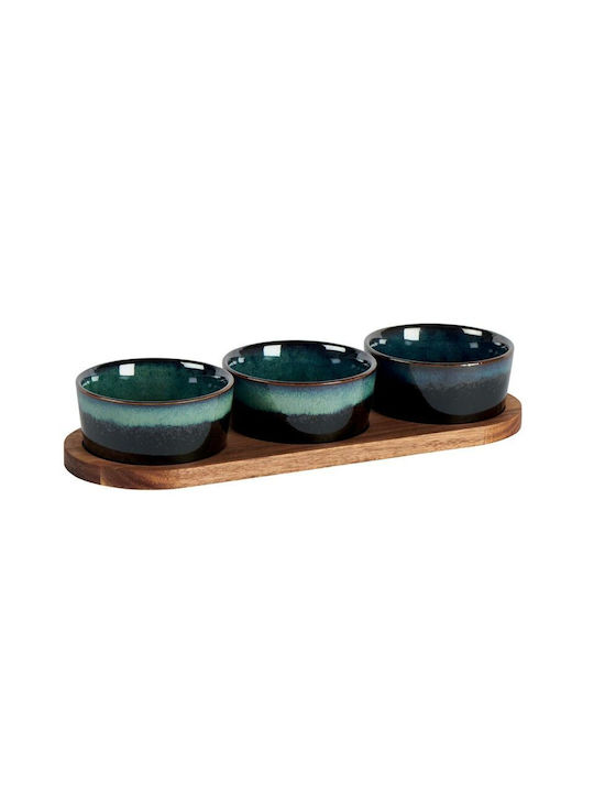 Country Casa Stone Dessert Divided Serving Plate with 3 Slots Multicolour