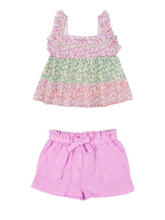 Kids' Set with Shorts Summer 2pcs Fuchsia