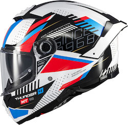 MT Thunder 4 SV Volles Gesicht mit Sun Visor ECE 22.06 Luminence A7 White / Red / Gloss Blue