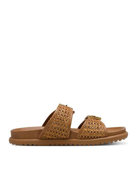 Flache Sandalen für Damen Anatomisch in Tabac Braun Farbe
