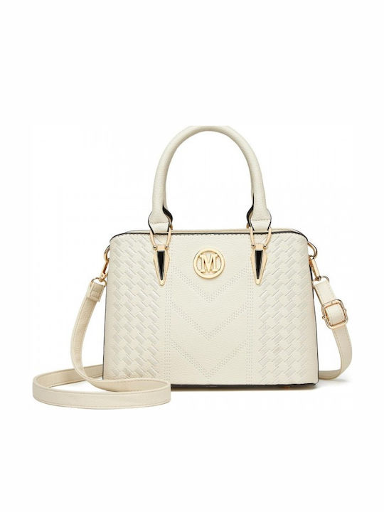 Leder Damentasche Schultertasche Beige