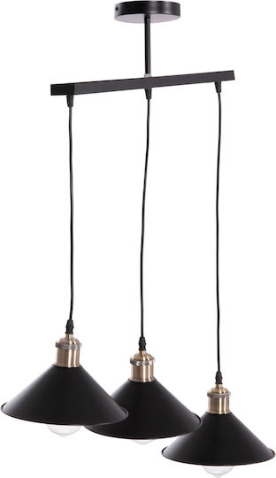 HomeMarkt Bell Pendant Light Black Bell with Socket E27 21x21cm