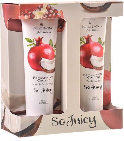Primo Bagno So Juicy Pomegranate Coconut Σετ Περιποίησης για Ενυδάτωση & Καθαρισμό Σώματος 2τμχ