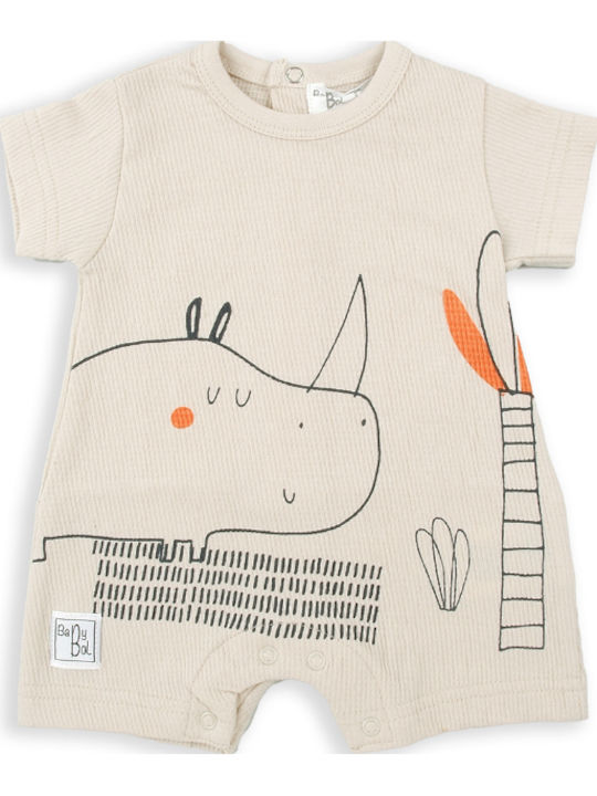 Babybol Baby Bodysuit Short-Sleeved Beige