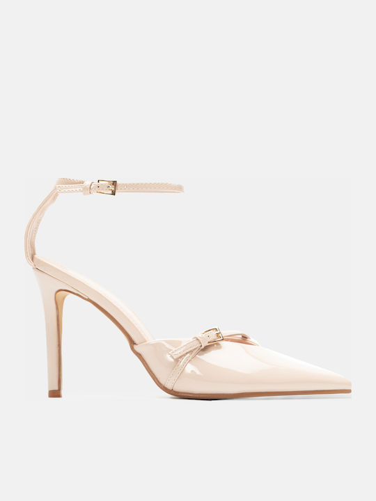 Luigi Pointed Toe Pink Heels with Strap