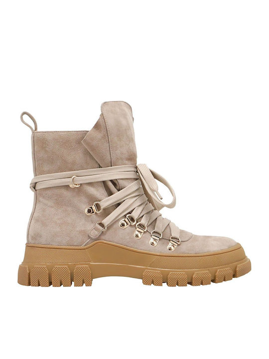 Wildleder Stiefeletten Damen Beige