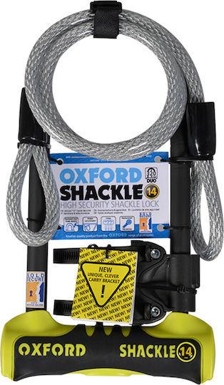 Oxford Shackle 14 Motorcycle Shackle Lock in Yellow