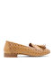 Leather Women's Moccasins in Tabac Brown Color