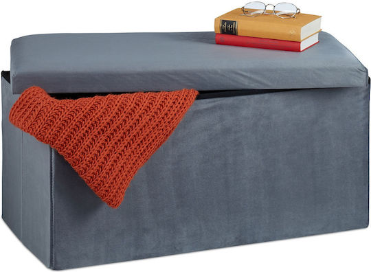 Relaxdays Hölzernes Aufbewahrungsbox mit Deckel Gray 38x77x39cm 1Stück