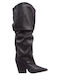 Synthetic Leather High Heel Women's Boots Black