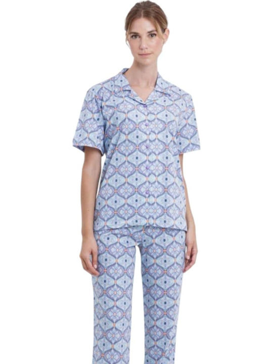 Odyssey Sommer Damen Pyjama-Set Sky Blue