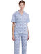 Odyssey Sommer Damen Pyjama-Set Sky Blue