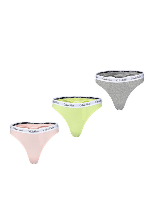 Calvin Klein Βαμβακερά Women's String 3Pack