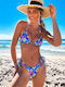 Set Bikini Τριγωνάκι με Ελαφριά Ενίσχυση & Brazil Floral Μπλε