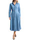 Midi Shirt Dress Light Blue
