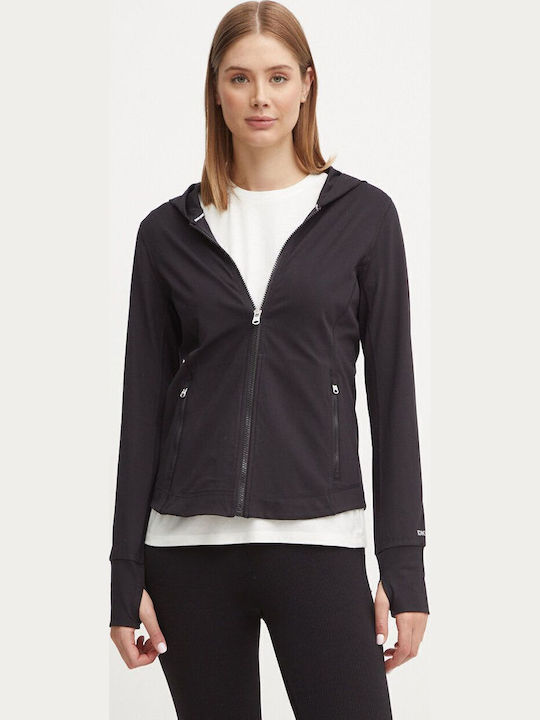 Women's Sweatshirt Jacket Hooded Black