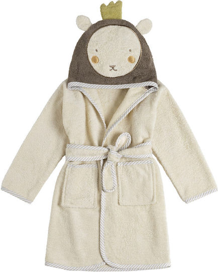 Nima Kids Hooded Bathrobe Safari Friends Beige