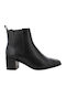 Leder Stiefeletten Damen Schwarz