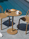 Outdoor Chair Aluminum Mochaccino 2pcs 52x56x80.5cm