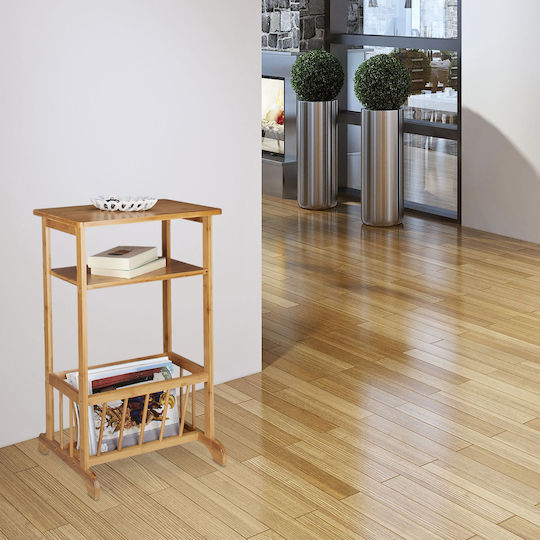 Ορθογώνιο Βοηθητικό Τραπεζάκι Ξύλινο Brown Μ44.5xΠ37xΥ71.5εκ.