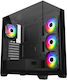 FSP/Fortron M340 Gaming Midi Tower Κουτί Υπολογιστή με Πλαϊνό Παράθυρο και ARGB Φωτισμό Μαύρο