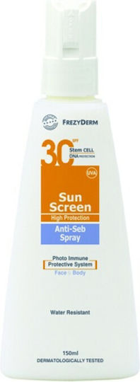 Frezyderm Sun Screen Anti-seb Sunscreen Milk Face & Body SPF30 Spray 150ml