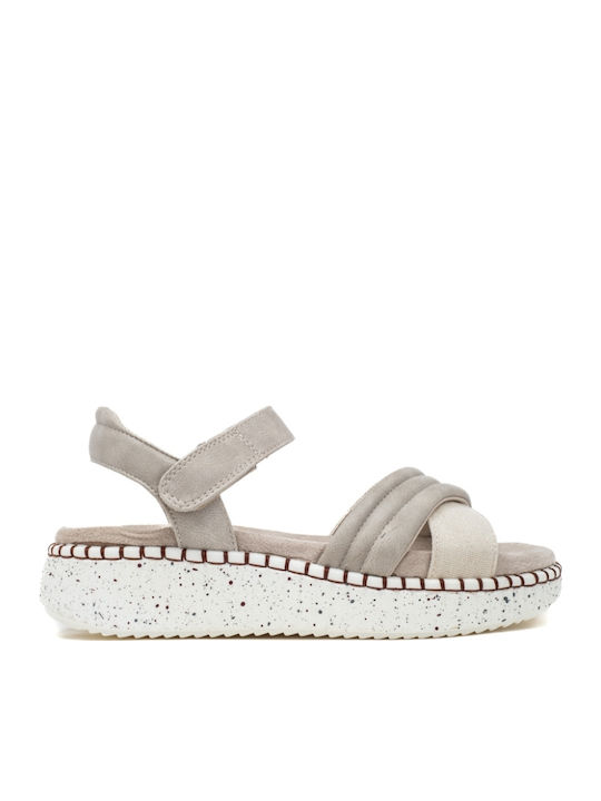 Damen Flache Sandalen Beige